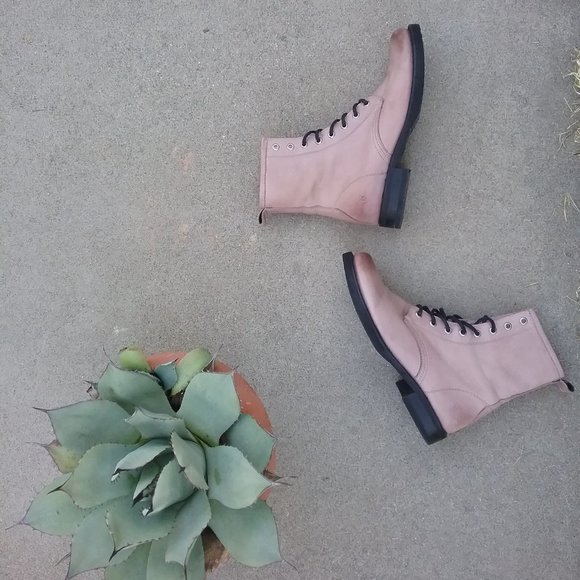 Frye Veronica Leather Lace Up Combat Boots Size 8 - Picture 14 of 16